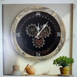 Brand New 16 inch Wall Clock with Working Gears